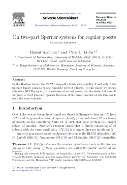 On two-part Sperner systems for regular posets (Extended Abstract)