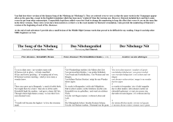 The Song of the Nibelung Das Nibelungenlied Der Nibelunge Nôt