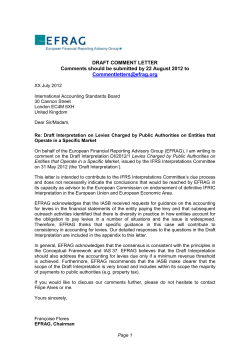 EFRAG DCL on Draft Interpretation Levies Charged by Public
