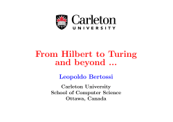 From Hilbert to Turing and beyond