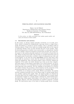 PERCOLATION AND RANDOM GRAPHS