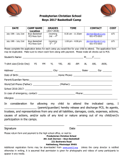 Presbyterian Christian School Boys 2017 Basketball Camp In