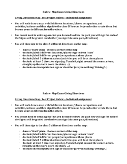 Rubric- Map Exam-Giving Directions Giving Directions Map