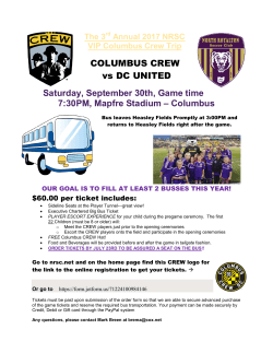 COLUMBUS CREW vs DC UNITED Saturday, September 30th