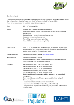 Entry form 1 - International Blind Sports Federation
