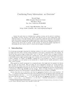 Combining Fuzzy Information: an Overview 1