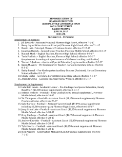 Enclosure A &ndash; Personnel Employment in position