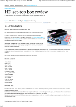High definition (HD) set-top box review