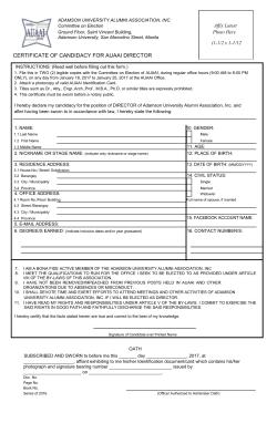 Certificate of Candidacy - Adamson University Alumni Association, Inc.