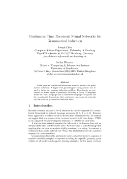 Continuous Time Recurrent Neural Networks for Grammatical
