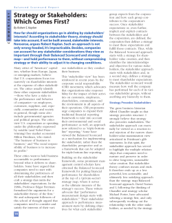 Strategy or Stakeholders