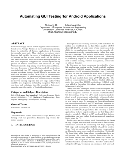Automating GUI Testing for Android Applications