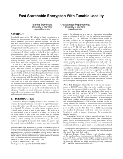 Fast Searchable Encryption With Tunable Locality