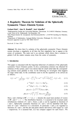 Mathematical Physics A Regularity Theorem for