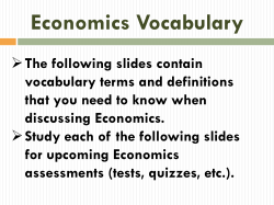 PowerPoint &ndash; Economics Vocabulary Presentation