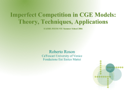 Imperfect Competition in CGE Models: Theory, Techniques