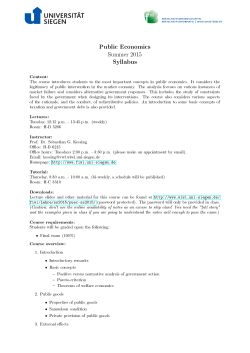 Public Economics Syllabus
