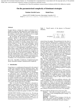 On the parameterized complexity of dominant strategies