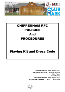 CRFC Policy on Touring