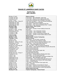 hatfield travis diary dates - Travis St Lawrence CE Primary School