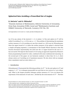 Spherical Sets Avoiding a Prescribed Set of Angles