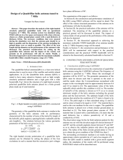 Design of a Quadrifilar helix antenna tuned to 7 MHz Vempati Sai