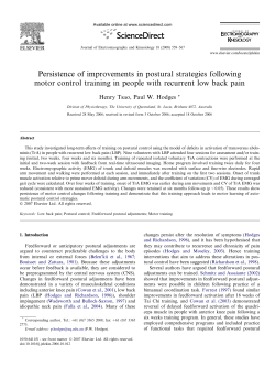 Persistence of improvements in postural strategies following motor