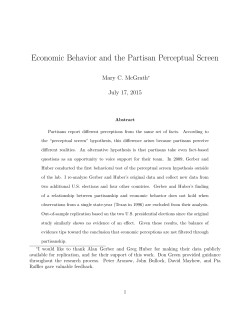 Economic Behavior and the Partisan Perceptual