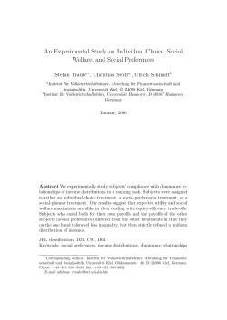 An Experimental Study on Individual Choice, Social Welfare, and