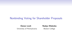 Non-Binding Voting for Shareholder Proposals
