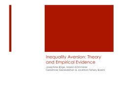 Inequality Aversion: Theory and Empirical Evidence