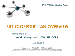 SITE CLOSEOUT - CTN Dissemination Library