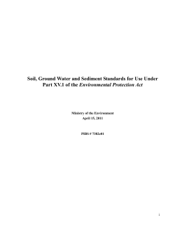 Soil, Ground Water and Sediment Standards for Use