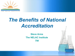 The Benefits of National Accreditation