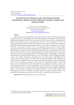 on the edge of artificial life and existentialism: legitimizing