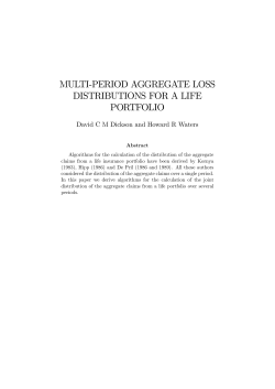 multi-period aggregate loss distributions for a life portfolio