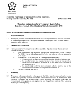 objection notice given for a temporary event notice