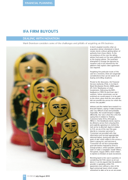IFA FIRM BUYOUTS