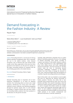 Demand Forecasting in the Fashion Industry: A Review