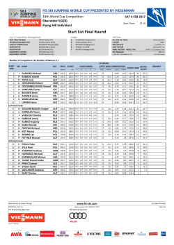 Start List Final Round - FIS-Ski