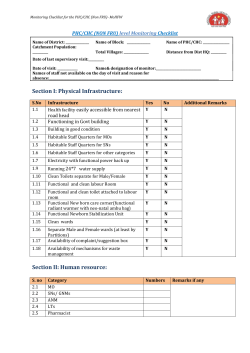 MOHFW PHC CHC Non FRU checklist