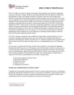 drug price proposals - American Hospital Association
