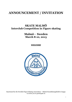 SKATE MALM&Ouml; 2013, an interclub competition in Figure skating