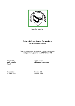Complaints Procedure - Parkstone Primary School