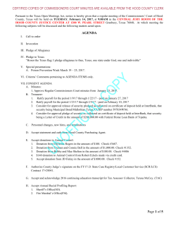 Minutes - Hood County