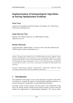 Implementation of Immunological Algorithms in Solving Optimization