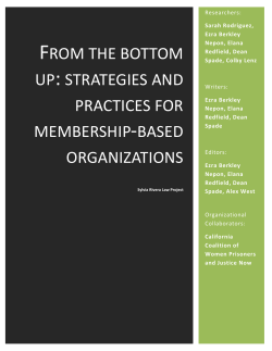 From the Bottom Up: Strategies and Practices for Membership