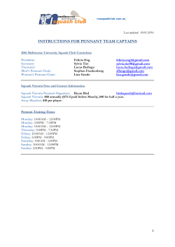 INSTRUCTIONS FOR PENNANT TEAM CAPTAINS