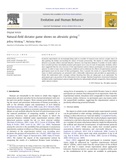 Natural-field dictator game shows no altruistic giving