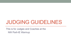 Judge &ndash; Coach Expectations PPoint